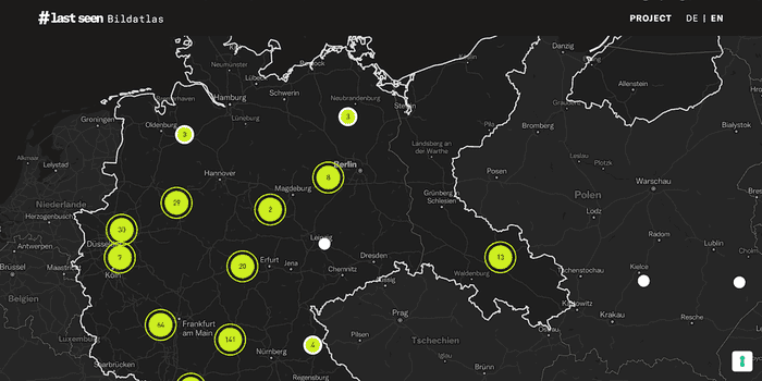 The LastSeen digital atlas shows locations of deportations where visual documentation has been uncovered.  