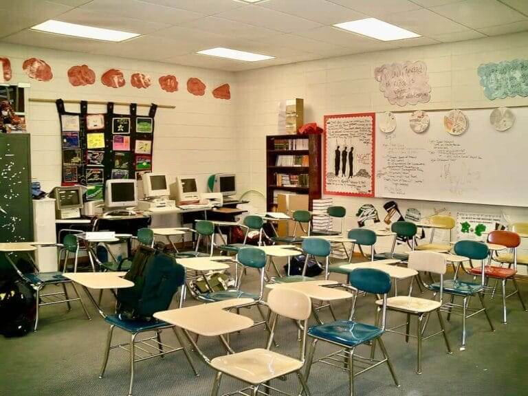 Classroom in a public school in the United States