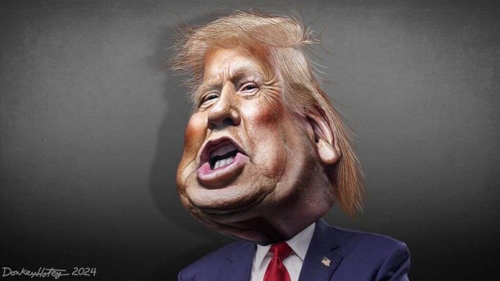 Caricature of Donald Trump
