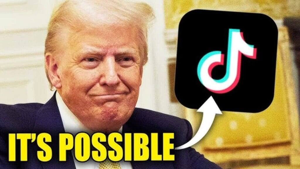 Donald Trump and the TikTok app icon