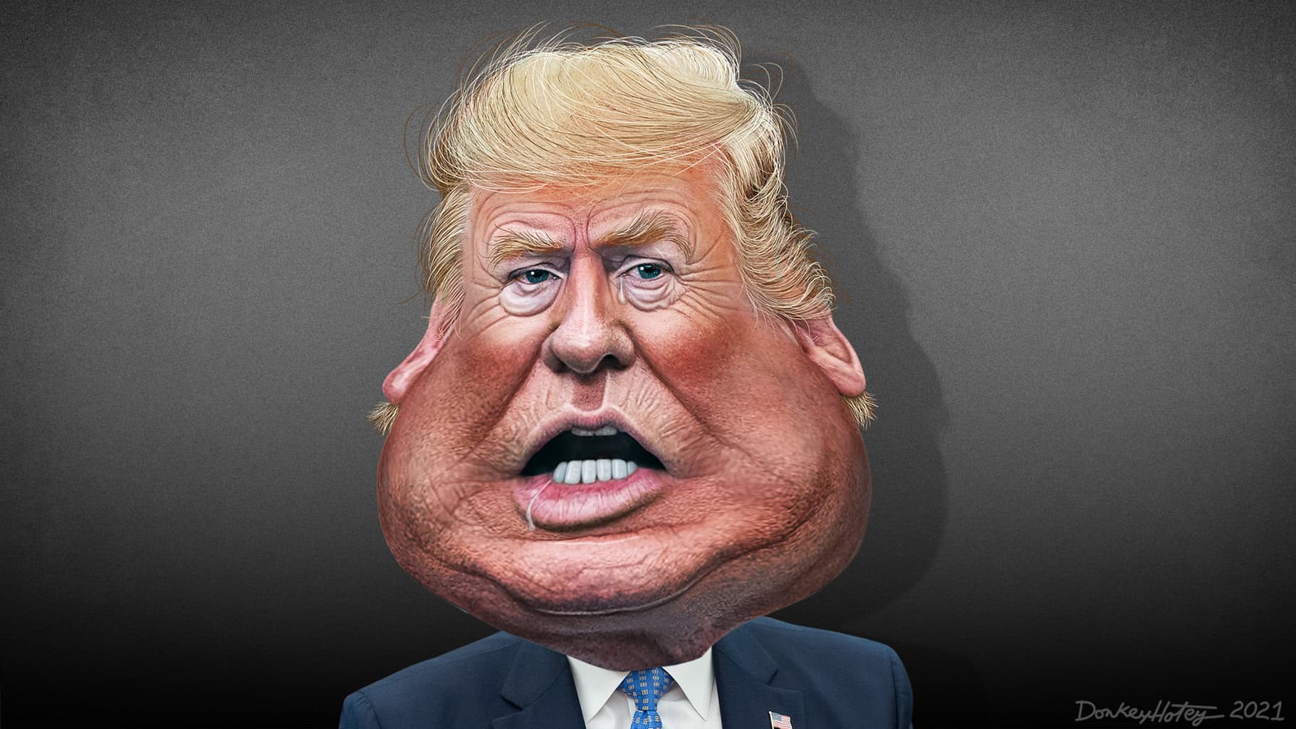 Caricature of Donald Trump