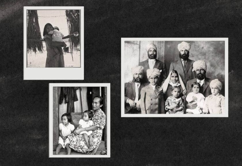 Immigrant family photo collage