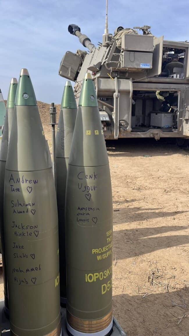 Bombs idf soldiers and others have written the names of media figures in the u. S. On prior to dropping in gaza