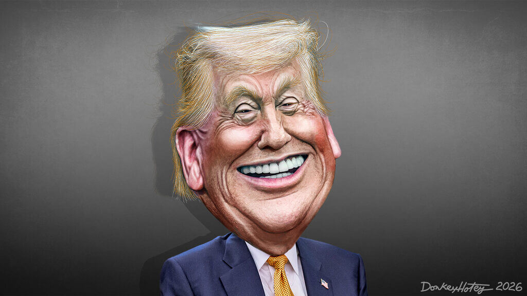 2024 election a caricature of him