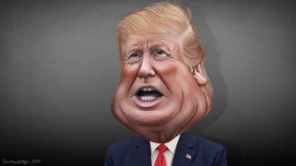 Caricature of Donald Trump