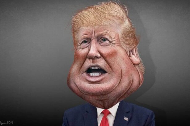 Caricature of Donald Trump