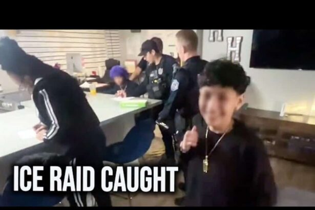 Child dances during an ice raid on their home