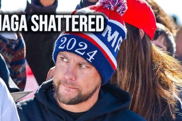 Trump supporter wearing a trump 2024 beanie