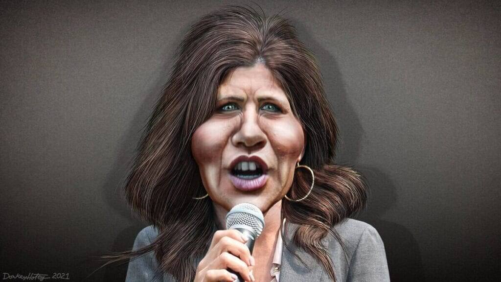Caricature Kristi Noem