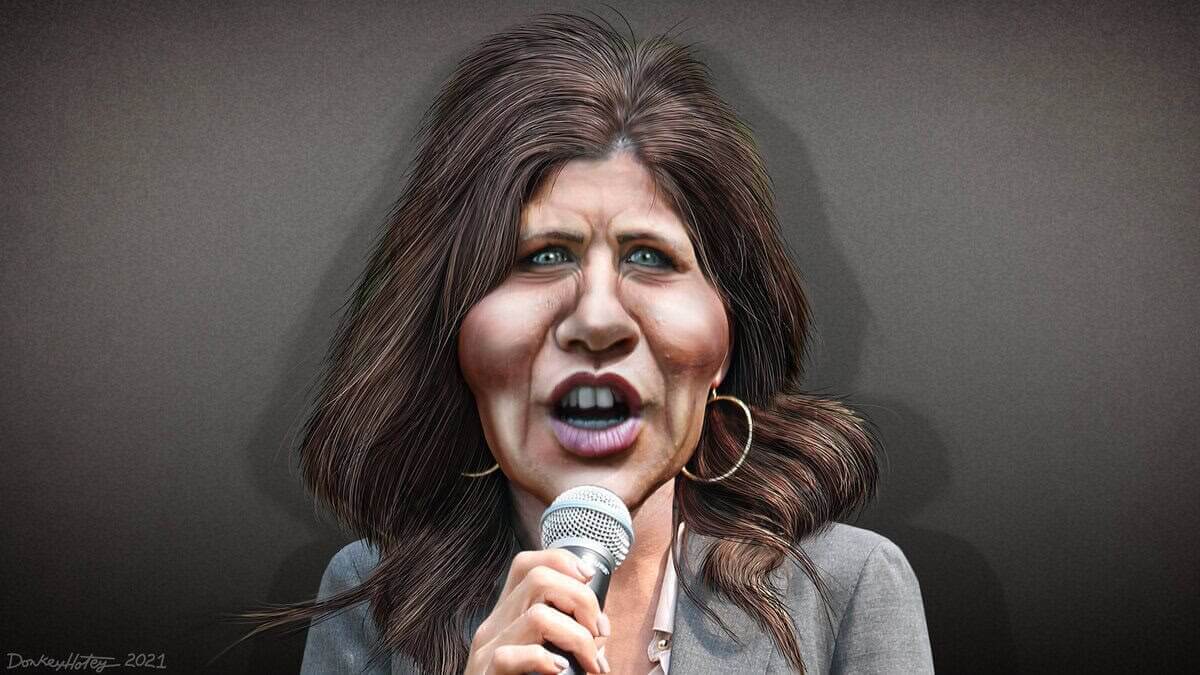 Caricature Kristi Noem