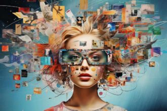 Ai generated image of a digitized young blond girl