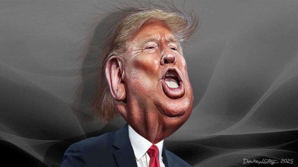 Caricature of Donald Trump