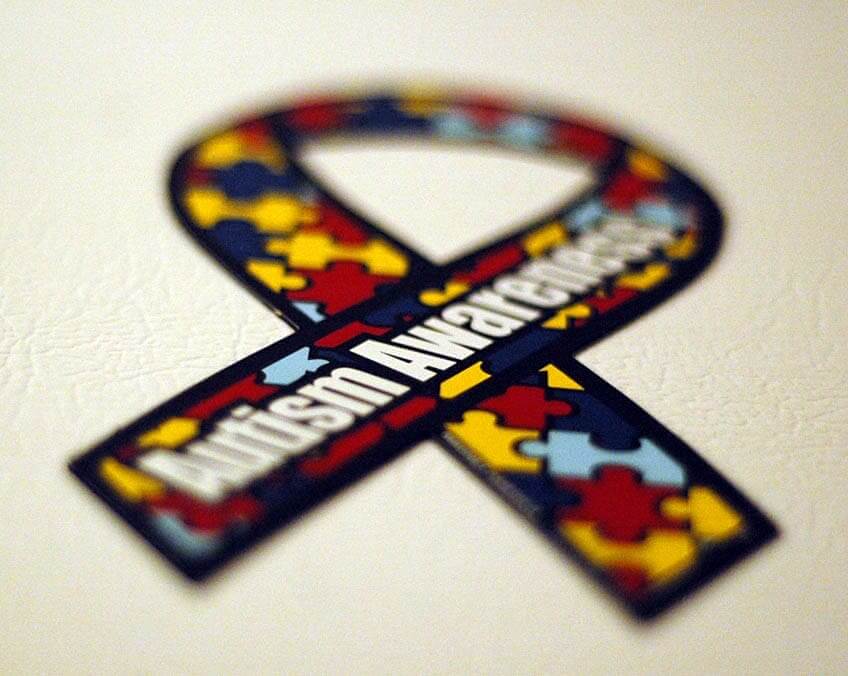 autism awareness ribbon Crossing the us border. Autism awareness ribbon sticker