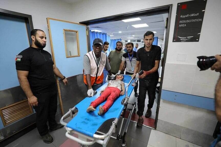 Wounded girl at Al-Shifa hospital in Gaza. Section 224 of the defense authorization act.