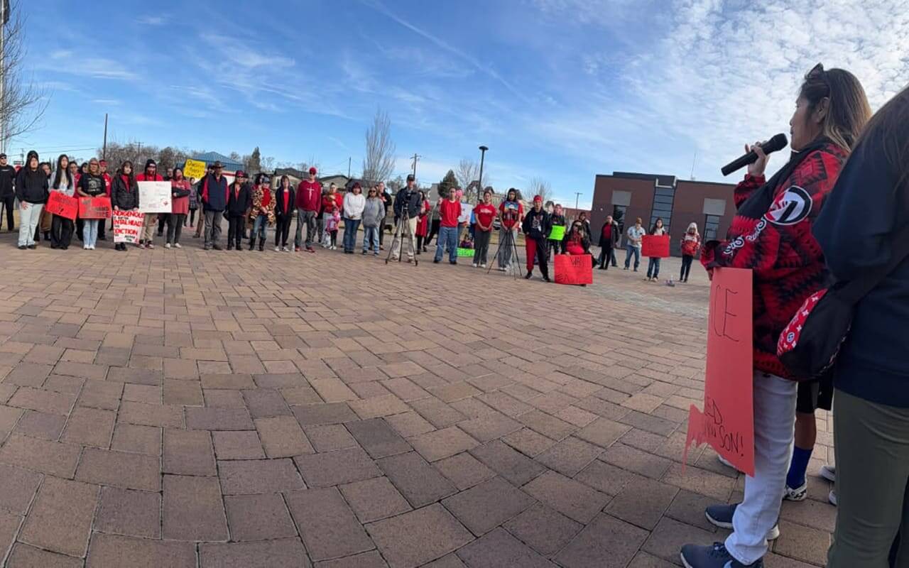 Protest at city hall over police killing