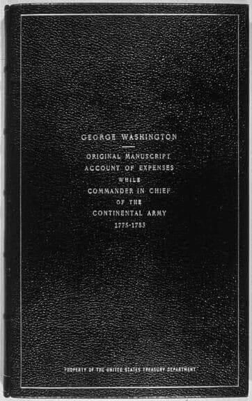 From the national archives a bound copy of george washington’s account of expenses while commander in chief of the continental army