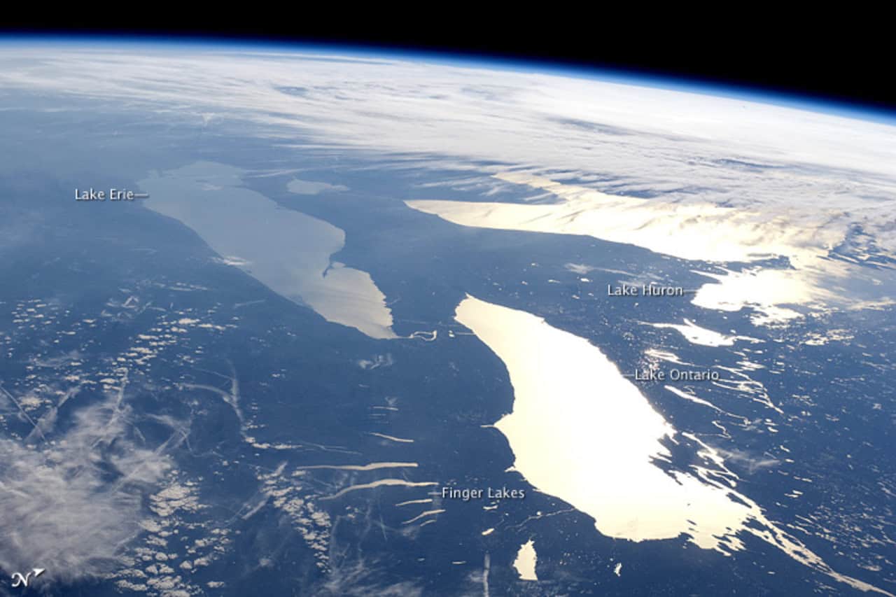 View of the great lakes from orbit