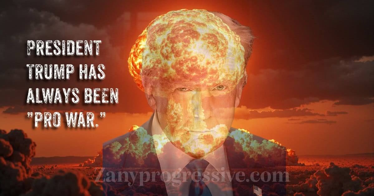 President trump’s official portrait over a nuclear bomb mushroom explosion.