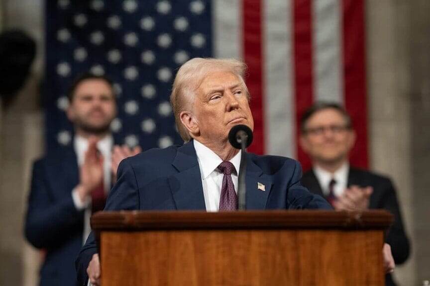 Trump speaking in a joint session of Congress 2025