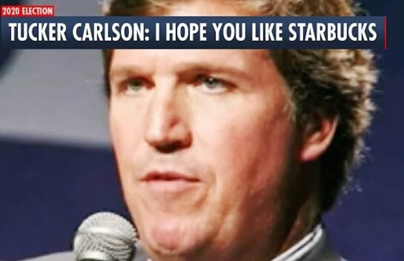 tucker starbucks Keep them stupid tucker carlson threatens starbucks if dems win