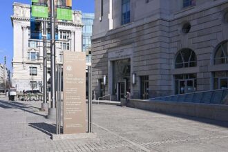 Sign in front of the usaid building