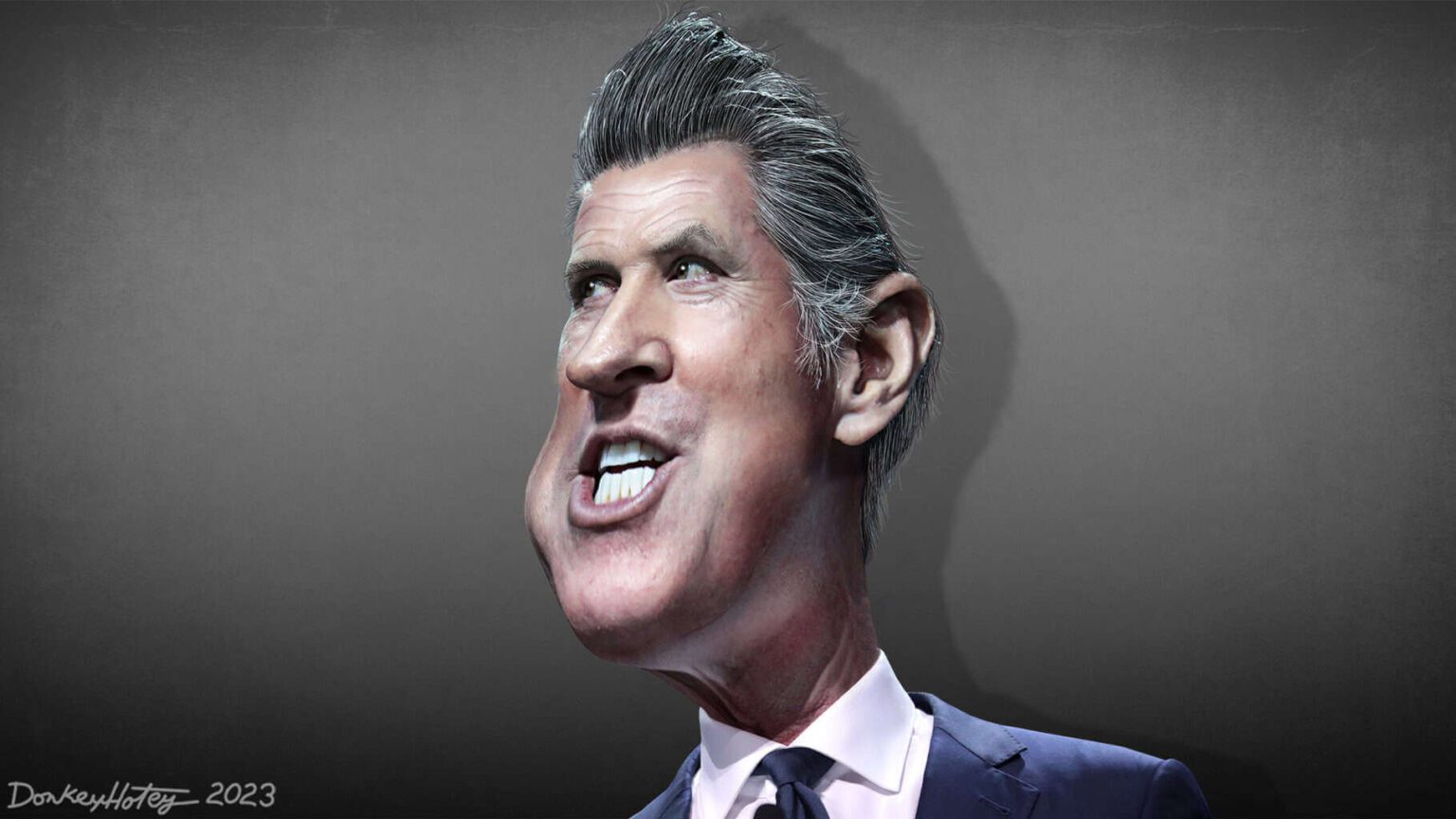 Caricature of california governor gavin newsom