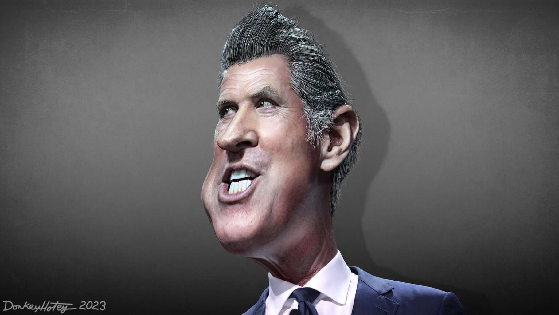 Caricature of california governor gavin newsom