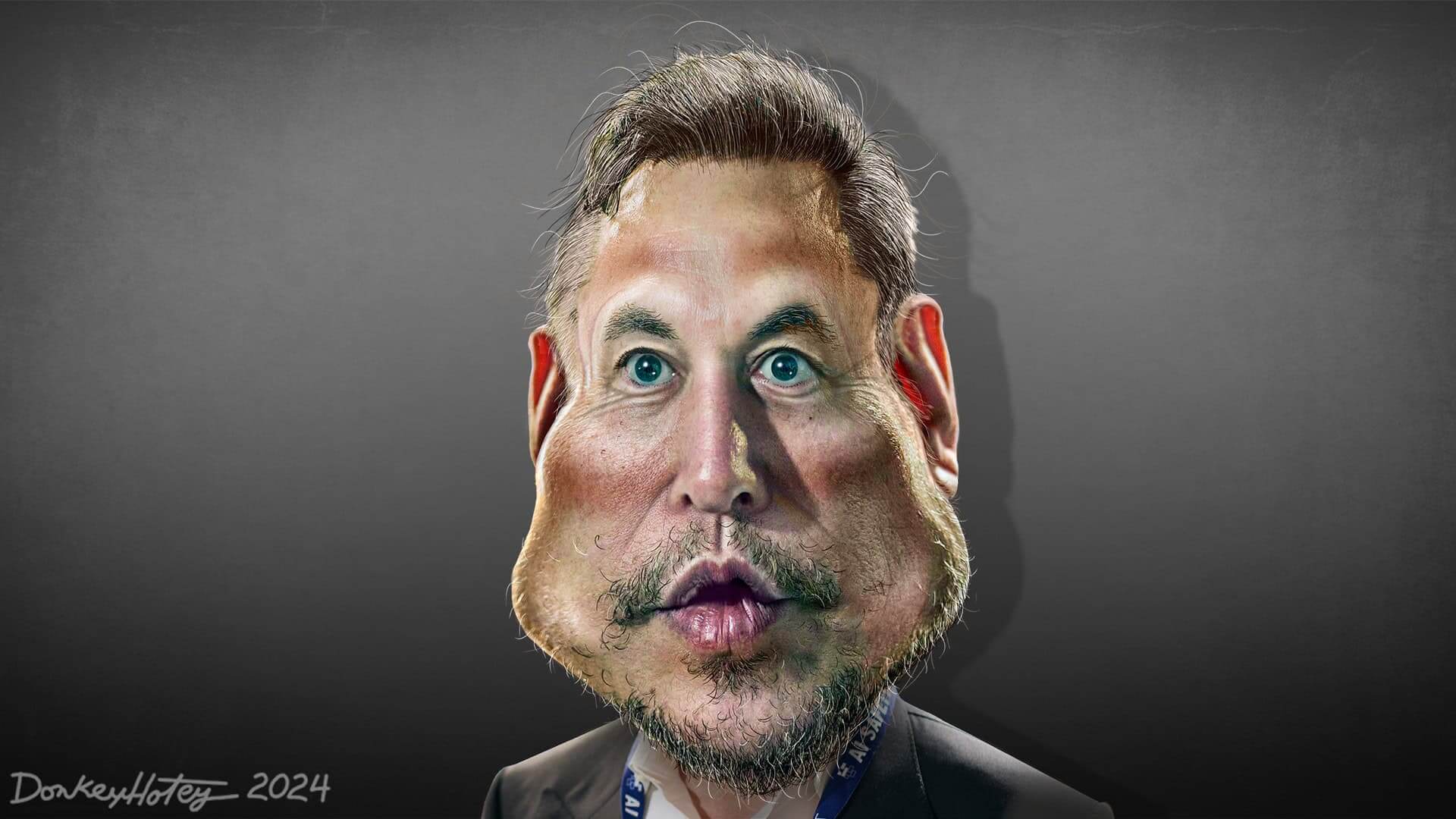Caricature of elon musk