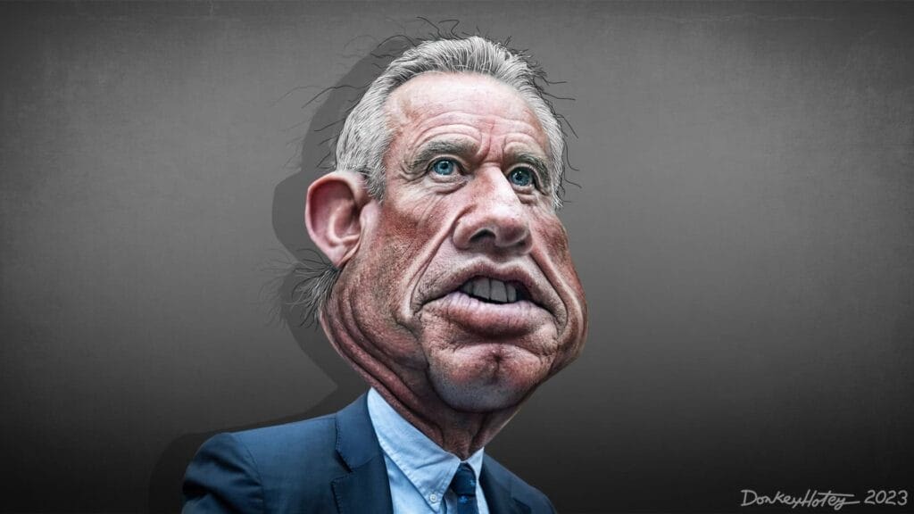 Caricature of Robert F. Kennedy, Jr. RFK Jr testified