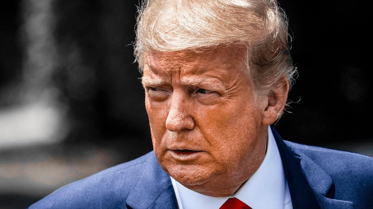 Close up of donald trump’s face