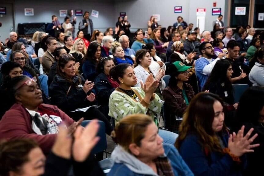 Medicaid cuts town hall attendees applaud speakers at the clifton c. Miller community center in tustin