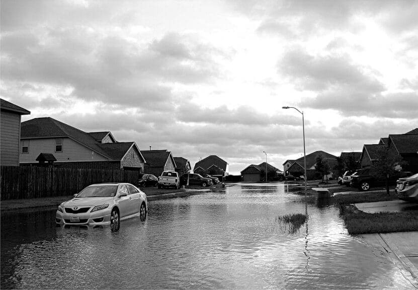 Aftermath of hurricane Harvey in Houston, Texas.