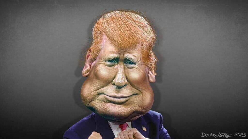 Caricature of Trump dancing