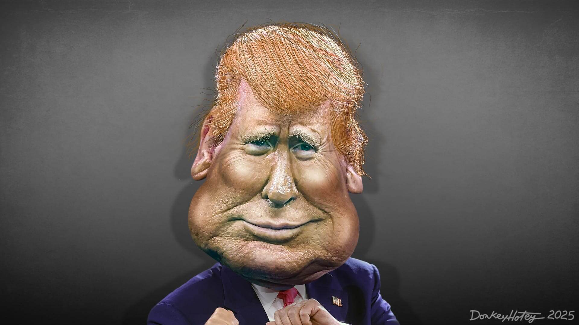 Caricature of trump dancing