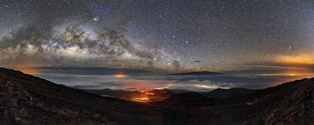 attack on science. The starry band of the Milky Way hangs overhead in this panorama taken from Maunakea, the home of Gemini North, one half of the International Gemini Observatory, supported in part by the U.S. National Science Foundation and operated by NSF NOIRLab.