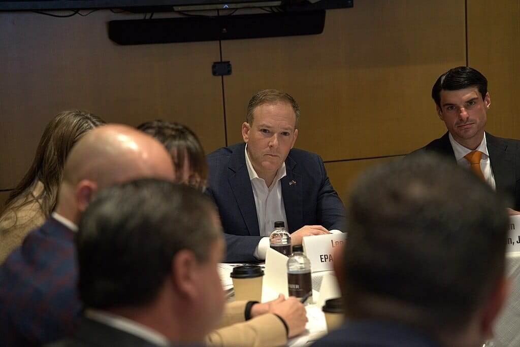 Clean-energy program epa administrator lee zeldin at a roundtable meeting