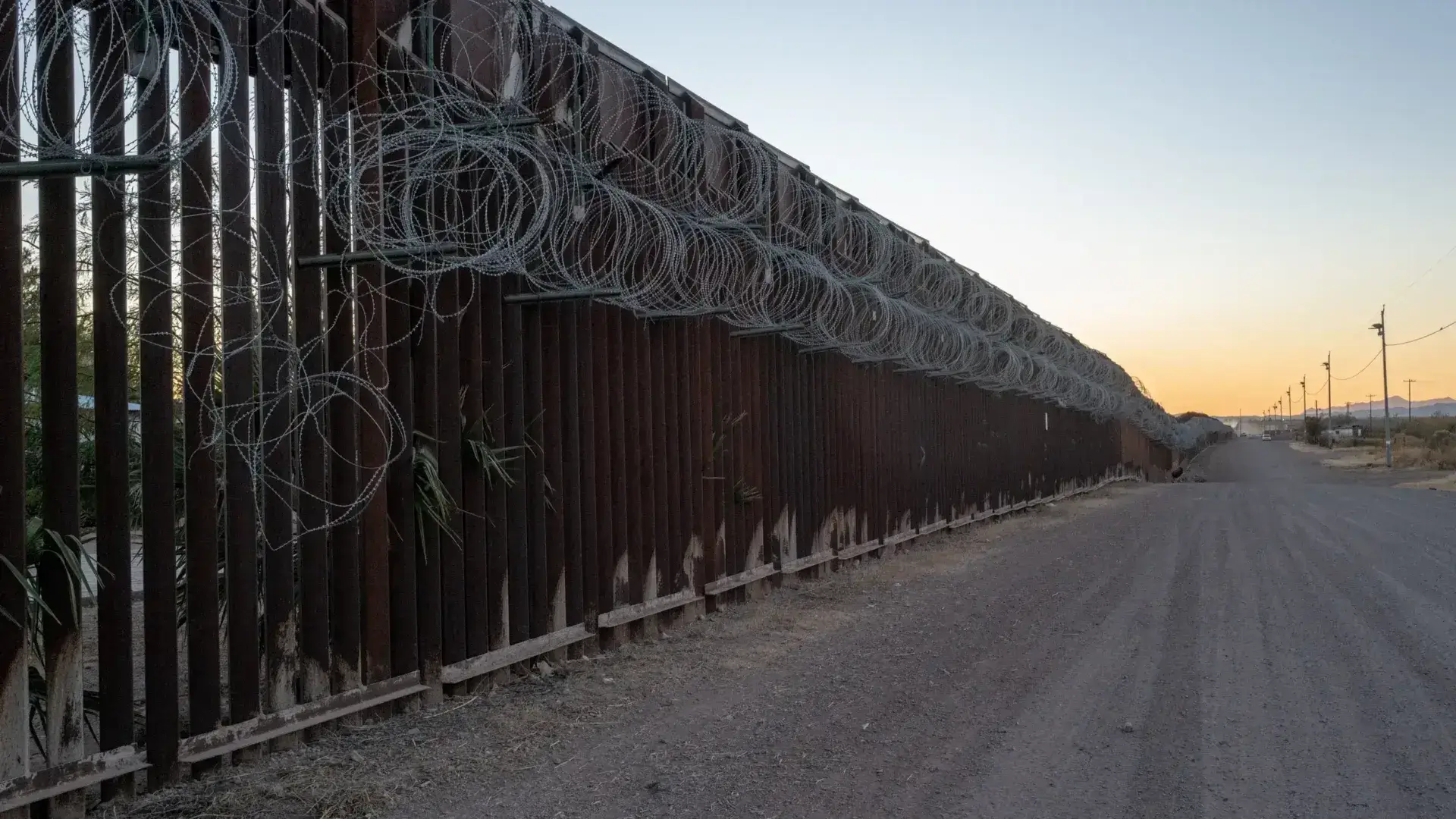 Section of border wall along the southern border
