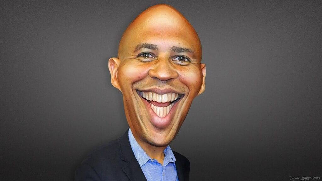 Caricature of Cory Booker