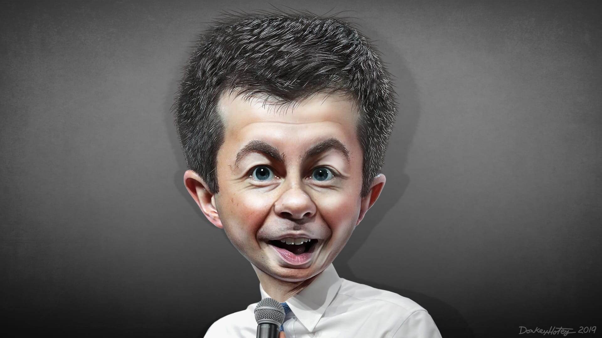 Caricature of pete buttigieg