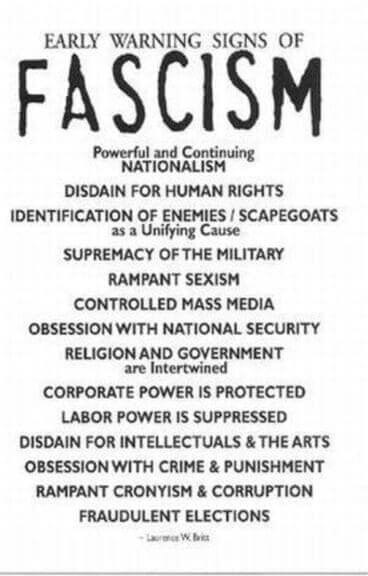 List of warning signs of a fascist