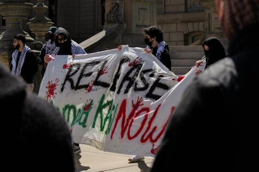 Pro-palestinian protest at the michigan capital