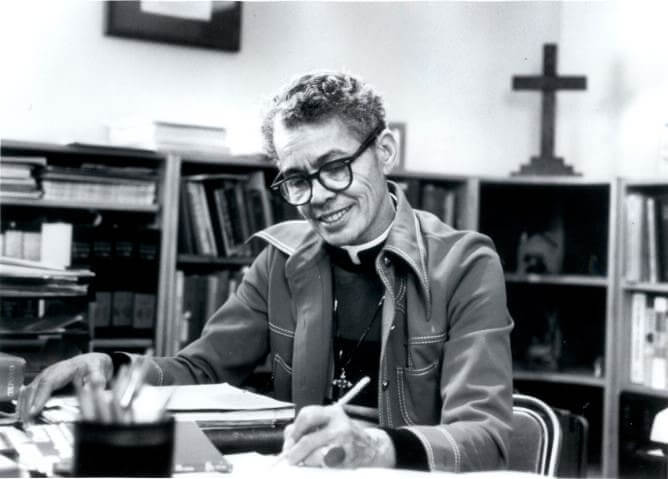 Rev pauli murray working at her desk