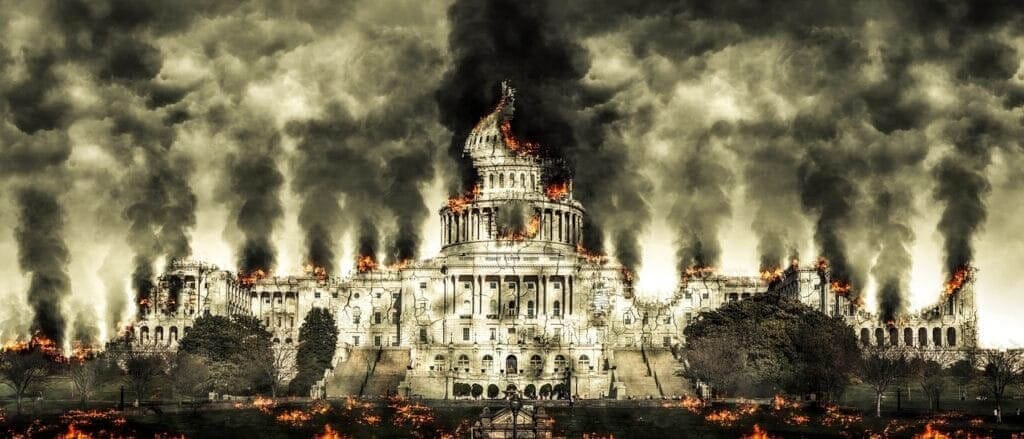white house burning Constitutional crisis white house on fire