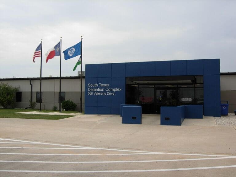 South Texas Detention Complex Exterior is run by the same contractor as Delaney Hall in Newark New Jersey where detainees are in a hunger strike causing a protest