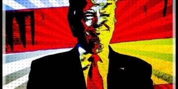 Pop art style image of fascist Donald Trump