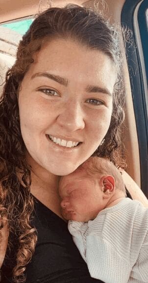 Rural patients like katie larson, shown here with her baby.