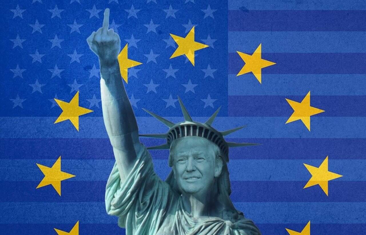 Trump statue of liberty giving the finger about the affordable care act and snap