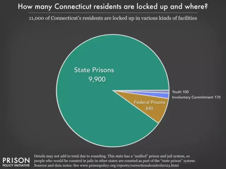 Pie chart of connecticut prison statistics