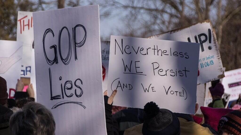 Protest against Republicans. They’re lying about the sale of public land.
