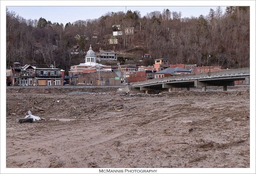 Town in north carolina 5 months after helene. The flooding washed away main street.